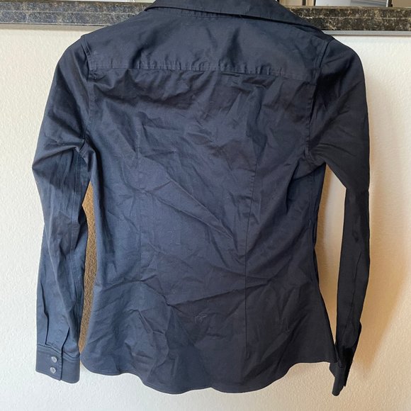 Banana Republic Petite Black Button Down Long Sleeve Shirt - Picture 3 of 5